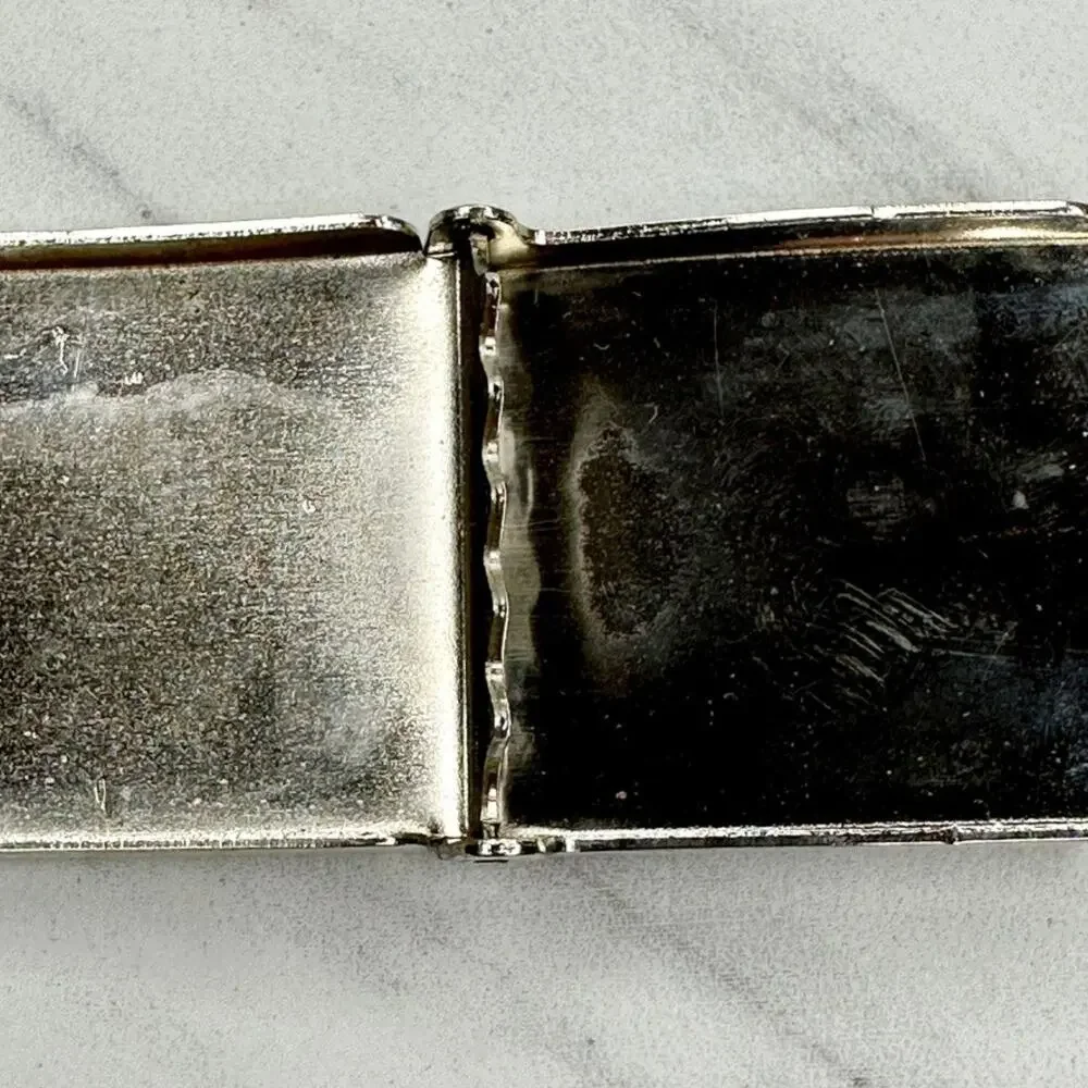 Silver Tone Web Clamp Military Style Slide Belt Buckle Simple Basic Unisex ✨